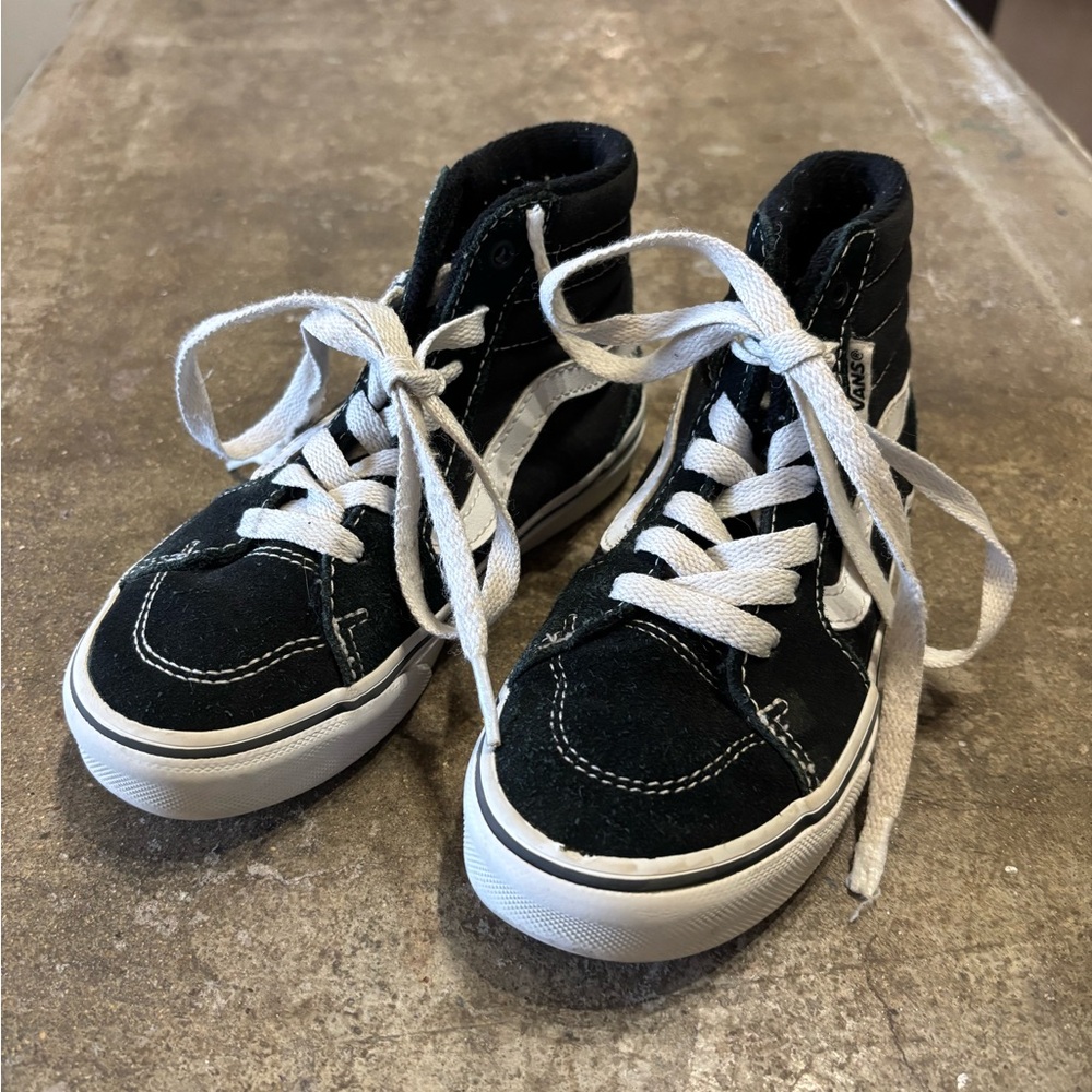 Vans Kids Black and White High-Top Sneakers
